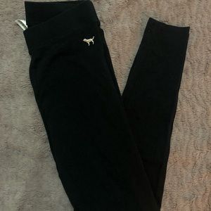 Victoria Secret Small Black Leggings PINK